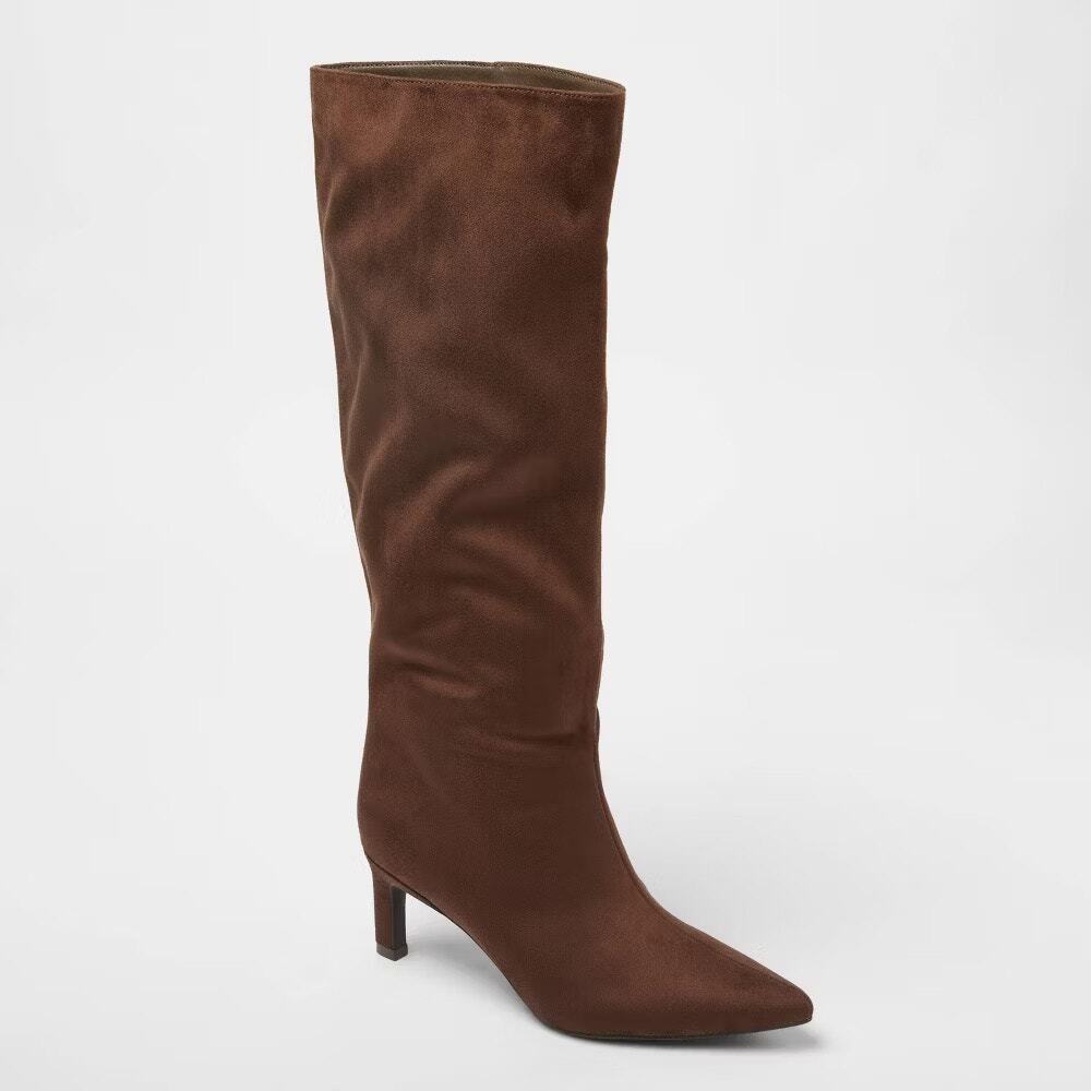 NWT A New Day Justice Brown Point Toe Slouchy Heeled Boots Y2k 90s Size 8.5